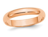 Ladies 14K Rose Pink Gold 4mm Polished Wedding Band Ring